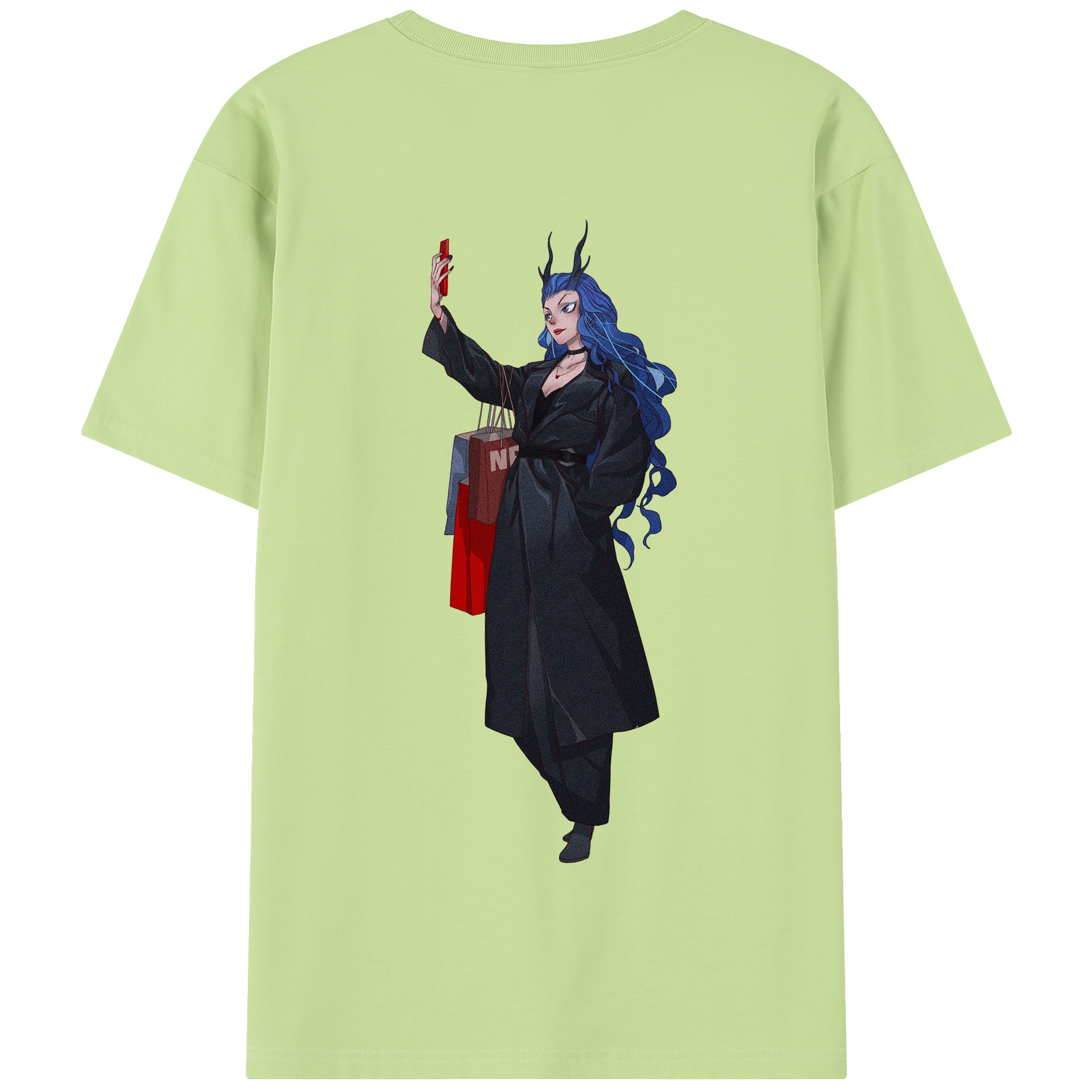 （画像用） Ne Zha 2 ナタ 魔童の大暴れ 綿100％半袖Tシャツ（背面プリント）
